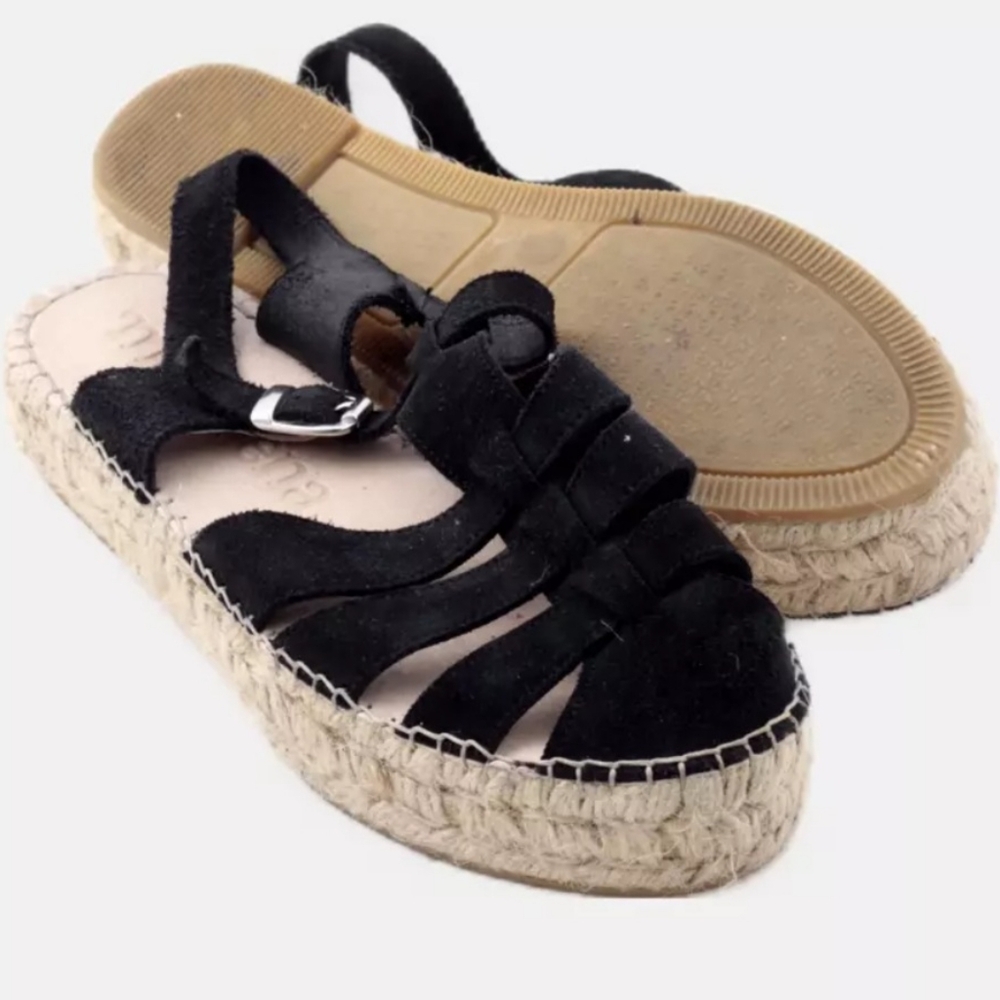 Macarena Black Flatform Gladiator Espadrilles Sandal, Size Various - Picture 2 of 10